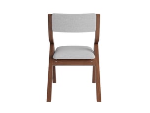 Lot de 4 chaises de salle à manger pliantes en bois massif et lin gris