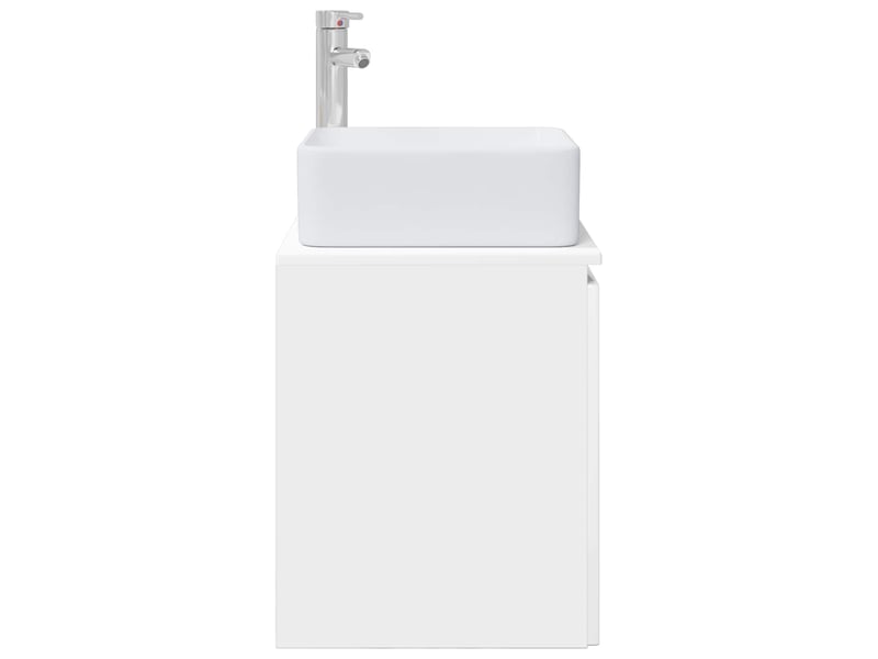 Vanité de lavabo mural, meuble de rangement blanc brillant 49.5x41x63 cm - Conforama D