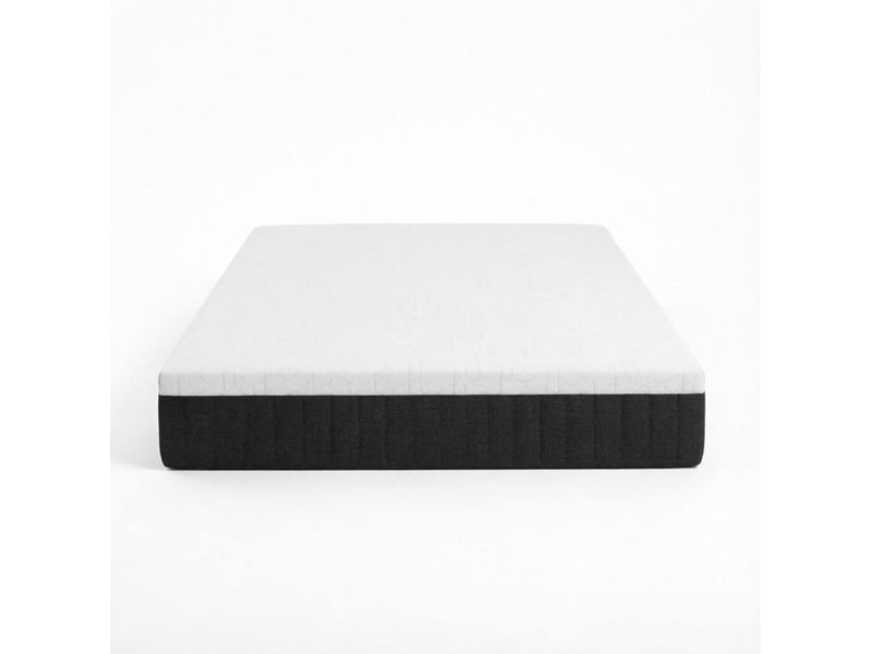  Matelas 2 places 140 x 190 cm à mémoire de forme 25 cm blanc et gris, soutien 7 zones et housse lavable  - Conforama A