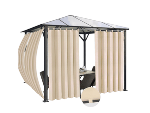 Rideaux d'extérieur imperméables pour jardin terrasse balcon beige 2 pièces 132 x 243 cm