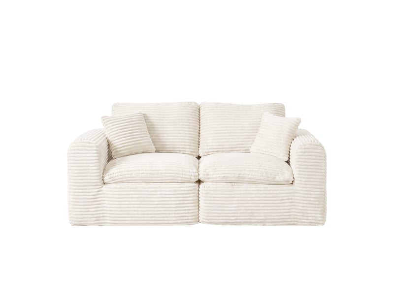  Canapé modulable en velours côtelé beige, 280 cm, 3 modules convertibles IKSETERA TRADING LTD - Conforama R