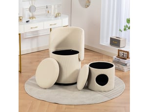 Fauteuil fixe pivotant <strong>HAUSS SPOLE</strong> <strong></strong> Velours côtelé beige vendu A l'unité