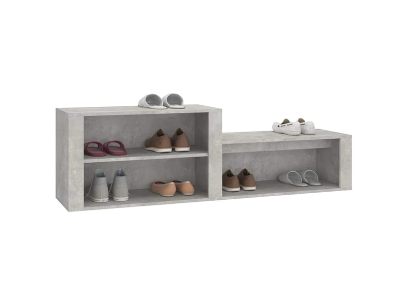  Meuble à chaussure, armoire à chaussures gris béton 150x35x45 cm bois d'ingénierie  - Conforama D