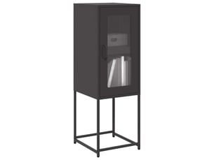 Buffet - bahut - meuble de rangement noir 36x39x107 cm acier laminé à froid