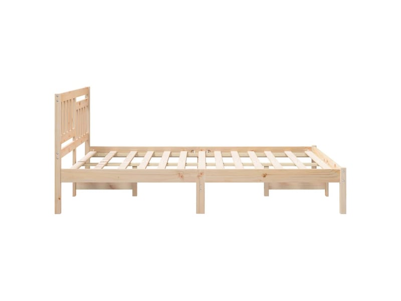  Lit double- lit adulte -  cadre de lit avec tête de lit marron 120 x 200 cm pin massif  - Conforama D