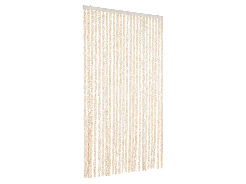  Rideau anti-mouches, moustiquaire beige et blanc 100x230 cm chenille cf43492  - Conforama A