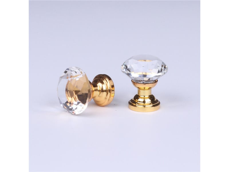  10pcs 30mm diamant forme conception cristal verre boutons placard tire tiroirs boutons armoires de cuisine poignées meubles poignée matériel  - Conforama B