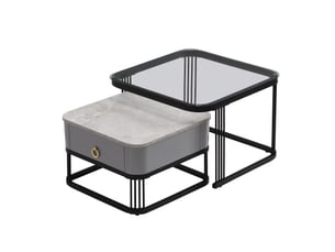 Table basse carré(e) coloris noir <strong>ATELIER CONFORTIEL</strong> <strong></strong> - 60 cmx60 cm