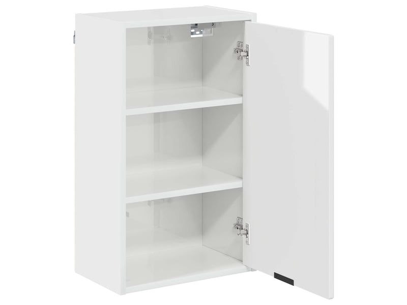  Cabinet de salle de bain, meuble de rangement blanc brillant 39x23.5x65 cm  - Conforama E