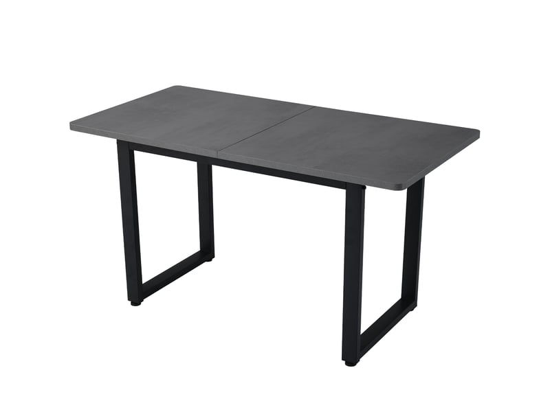  Table à manger rectangulaire 140 x 70 cm en panneau de particules et métal noir  - Conforama W