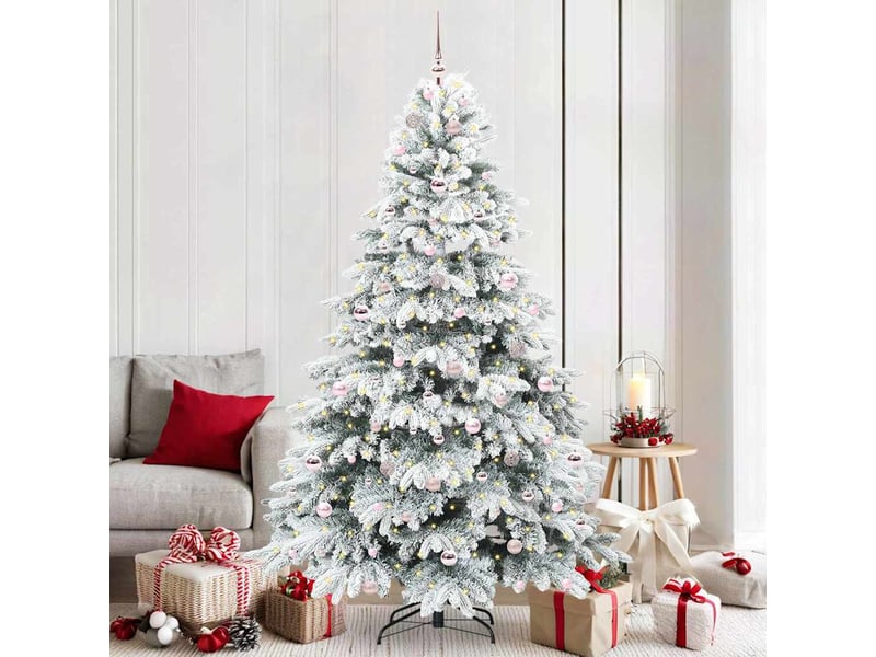  Sapin de noël, arbre de noël artificiel avec 300 led blanc 210 cm pe et pvc cf61214  - Conforama B