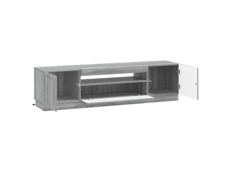  Meuble tv - banc tv - meuble de rangement led sonoma gris bois d'ingénierie  - Conforama E