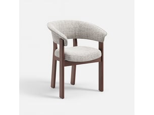 Lot de 1 chaise de salle à manger en chêne rouge massif, tissu texturé, livrée montée, beige avoine