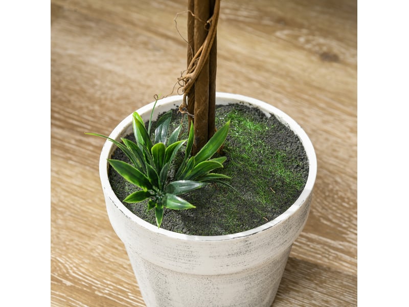  Plante artificielle – ambiance élégante et entretien facile en pot blanc en plastique ø24 × 60 cm  - Conforama E