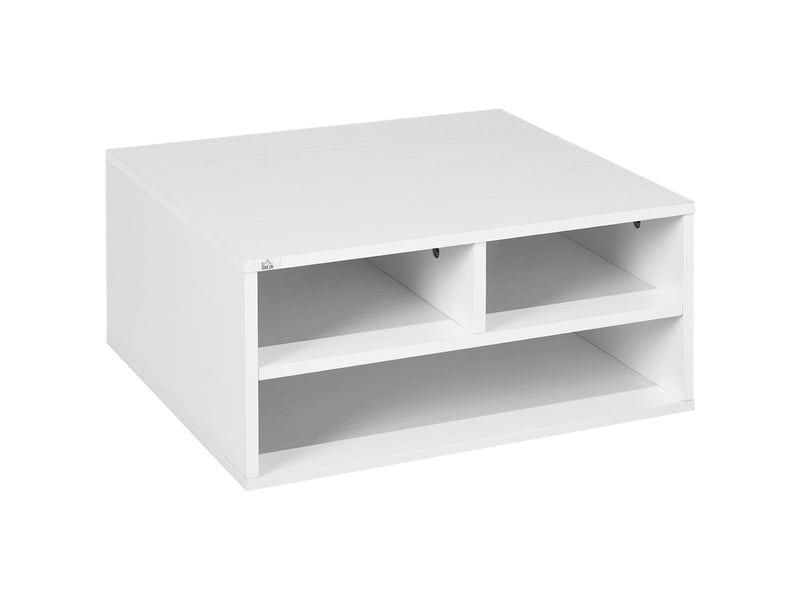  Support pour imprimante de bureau avec 3 étagères ouvertes, 2 niveaux, 47 x 40 x 22,5 cm, blanc  - Conforama A