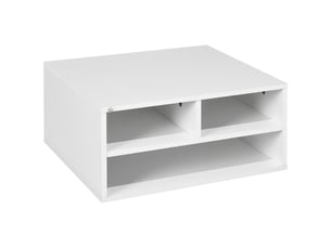 Support pour imprimante de bureau avec 3 étagères ouvertes, 2 niveaux, 47 x 40 x 22,5 cm, blanc