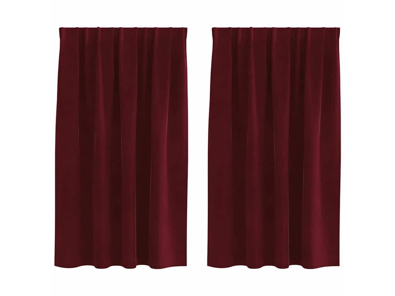  Lot de 2 rideaux, rideaux de fenêtre bordeaux 140 x 140 cm velours cf44001  - Conforama A
