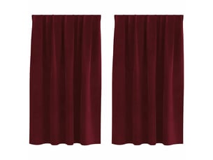 Lot de 2 rideaux, rideaux de fenêtre bordeaux 140 x 140 cm velours cf44001