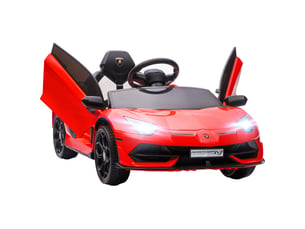 Voiture électrique lamborghini sous licence, 12 v, pour enfants, avec klaxon et télécommande, 107,5 x 63 x 42 cm, rouge.