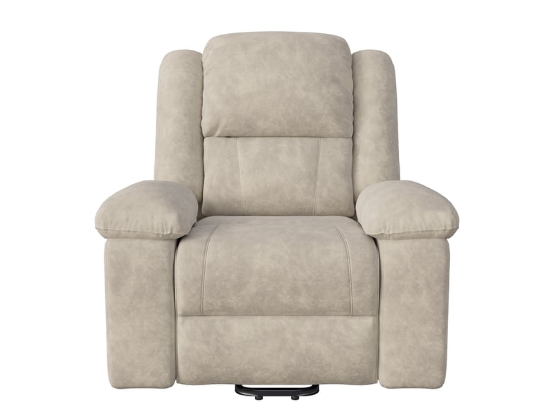  Fauteuil relax électrique - 93x83x106cm - massage 8 points, chauffage lombaire &amp; aide au relevage - tissu suédine - beige  - Conforama A