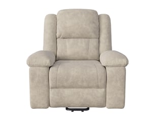 Fauteuil relax électrique - 93x83x106cm - massage 8 points, chauffage lombaire & aide au relevage - tissu suédine - beige