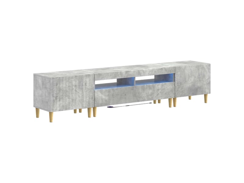 Ensemble de 3 meubles tv - banc tv - meuble de rangement led arnhem 3 pcs gris béton - Conforama A