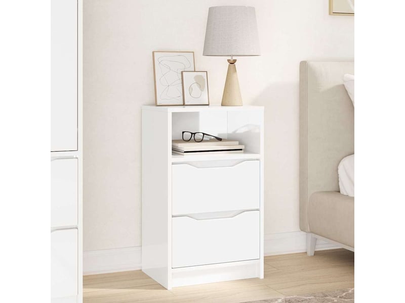  Table de chevet avec tiroir blanc brillant 40 x 30 x 467 cm  - Conforama B