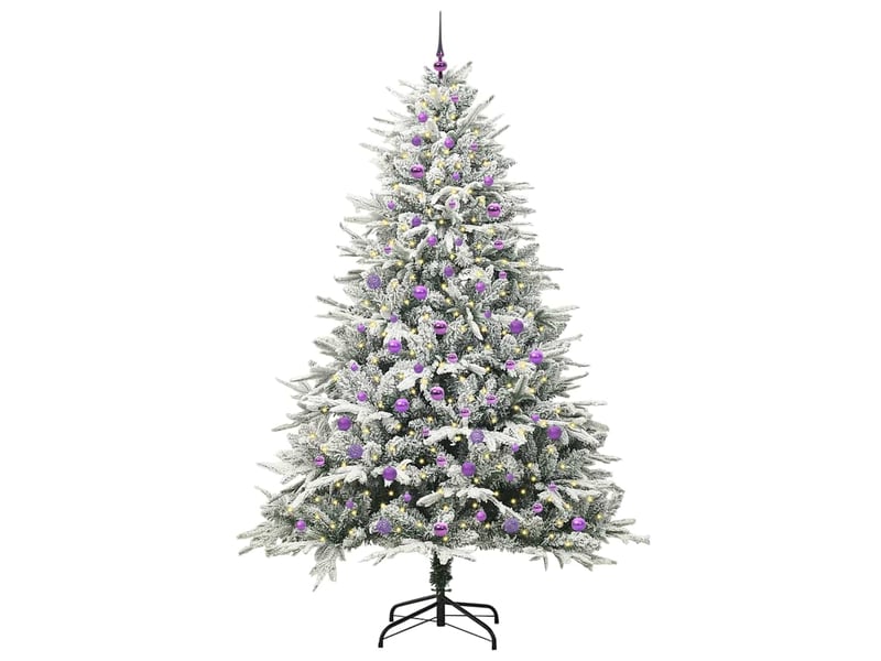 Sapin de noël, arbre de noël artificiel pré-éclairé avec ensemble de boules cf61638 - Conforama C