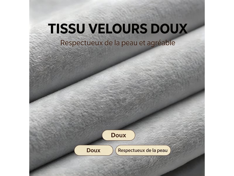  Lit banquette coffre 140x200 cm avec rangement hydraulique, étagères, port usb et éclairage led, velours gris  - Conforama E