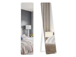Miroir sur pied et mural pliable en pin et mdf blanc 37 x 43 x 156 cm
