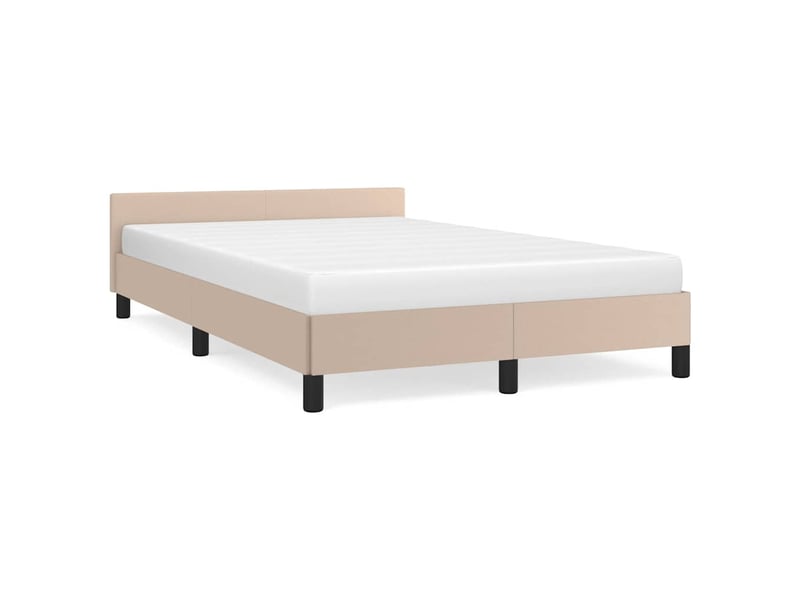Lit double- lit adulte - cadre de lit avec tête de lit sans matelas cappuccino 120x200cm - Conforama A