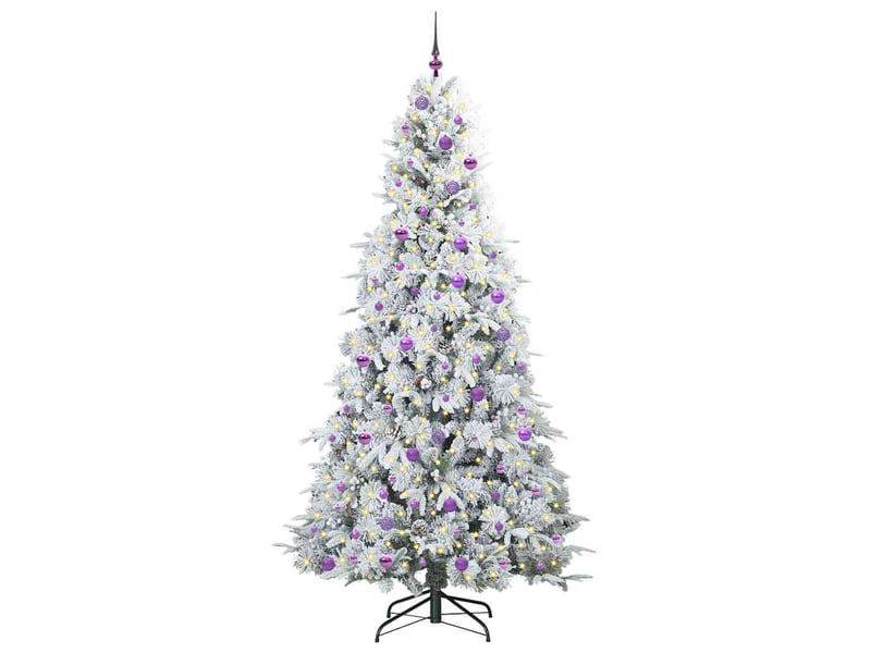  Sapin de noël - arbre de noël artificiel à branches articulées blanc 240 cm  - Conforama C