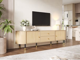 Meuble tv coloris naturel 180 cm <strong>BIQZUYA</strong> <strong></strong>