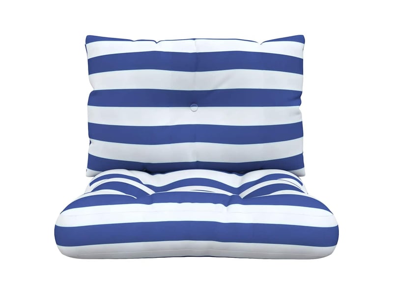  Lot de 2 coussins de palette, coussins de canapé rayures bleuesblanches cf59590  - Conforama D
