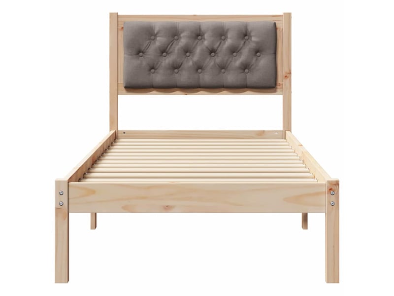  Lit simple- lit adulte -  cadre de lit avec tête de lit taupe 80 x 200 cm pin massif  - Conforama D