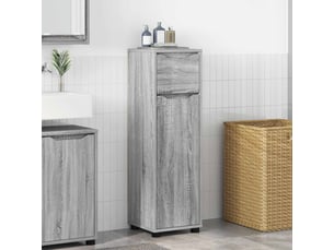 Cabinet de salle de bain, meuble de rangement gris sonoma 30.5x30x101 cm