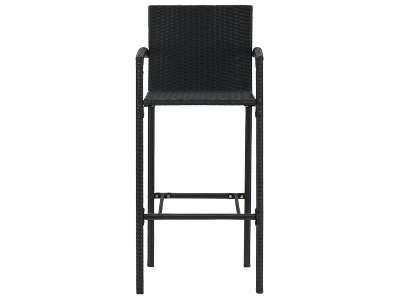  Lot de 2 tabouret de bar, chaise de bar noir résine tressée  - Conforama C