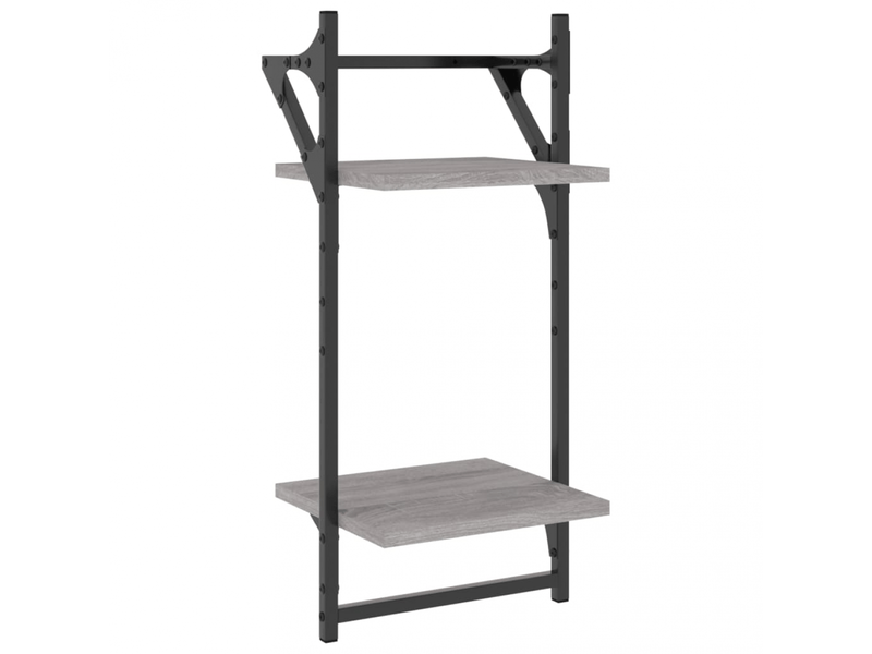  Étagères murales à 2 niveaux avec barres 2 pcs sonoma gris- comfortxl  - Conforama C