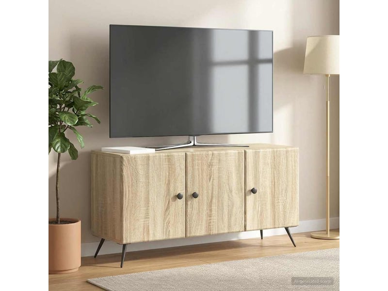  Meuble tv - banc tv - meuble de rangement chêne sonoma 99 x 34,5 x 50 cm bois d'ingénierie  - Conforama D