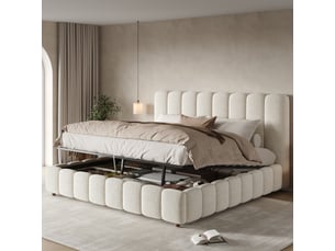 Lit coffre 200x200 cm <strong></strong> <strong></strong> coloris blanc
