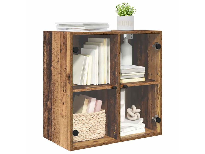  Meuble mural, meuble de rangement salon 68 x 37 x 68,5 cm bois d'ingénierie bois ancien  - Conforama C