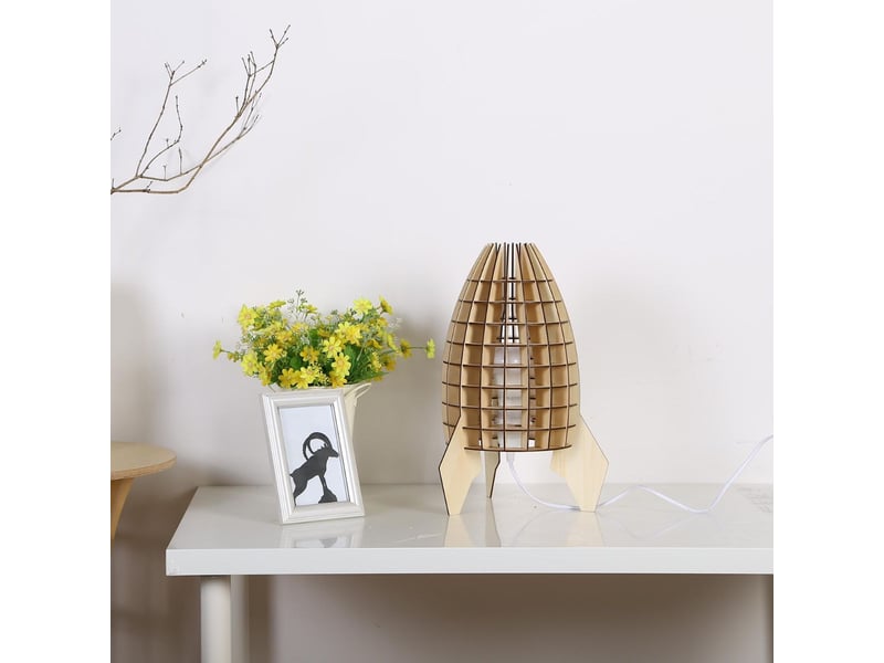  Lampe à poser fusée aviator 38cm naturel  - Conforama D