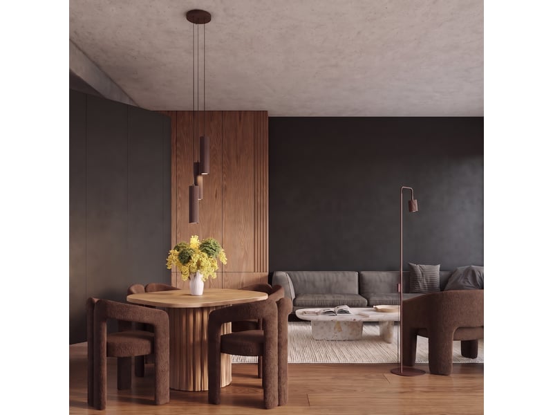 Lampadaire rayo 1 brun aluminium moderne 160x30x30cm SL.3244 - Conforama B