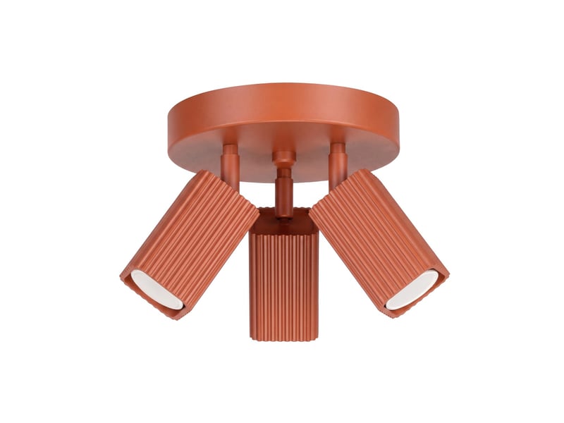  Plafonnier rayo 3p ocre rouge aluminium moderne 18x20x20cm SL.3194 - Conforama A