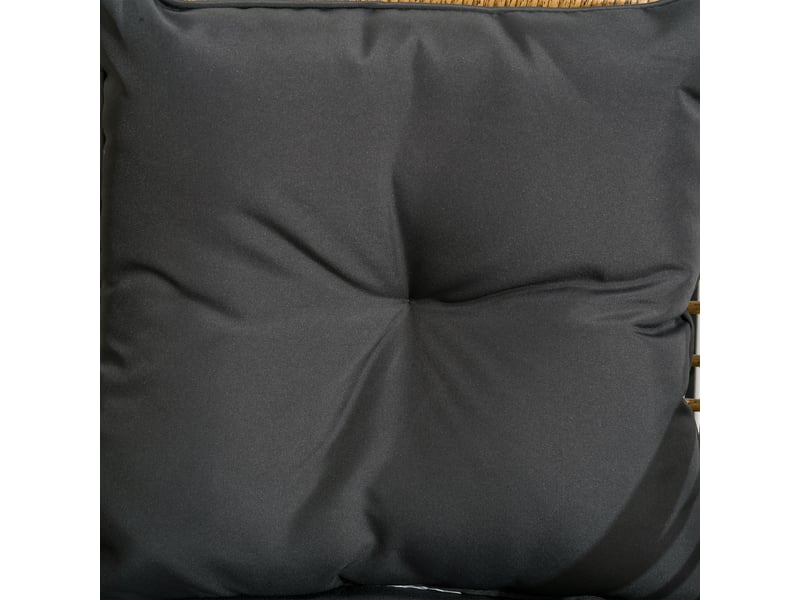  Ensemble table et chaises de jardin avec 2 fauteuils, 1 table basse et coussins, acier et rotin pe, sable  - Conforama C