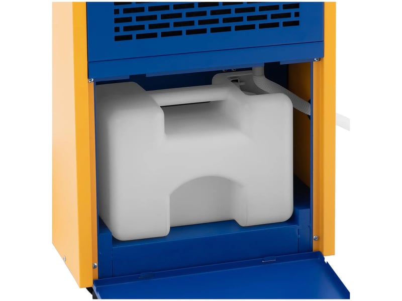  Déshumidificateur professionnel 60 litres par jour 90 m² 480 m³h 7,5 l avec poignée caoutchouc tôle d'acier bleu jaune 14_0008880  - Conforama D