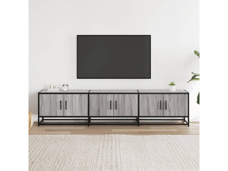  Meuble tv - banc tv - meuble de rangement sonoma gris 180x35x41 cm bois d'ingénierie  - Conforama C