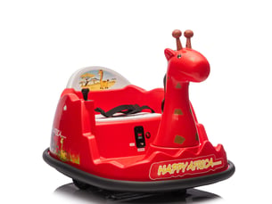 Voiture tamponneur pour enfant 6 v, rotation 360°, led, musique, télécommande, 2-5 ans, charge 30 kg – rouge