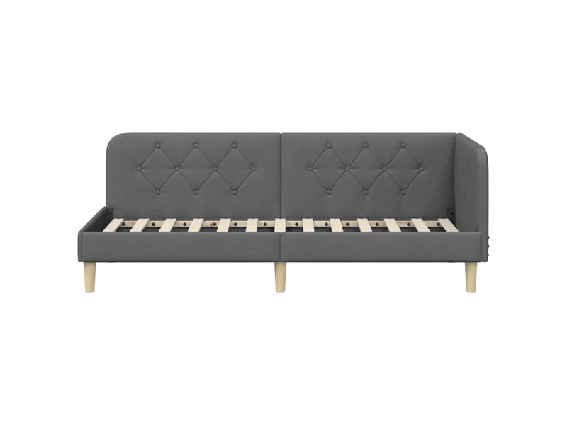  Lit simple- lit adulte -  cadre de lit d'angle gris foncé 80 x 200 cm tissu  - Conforama D