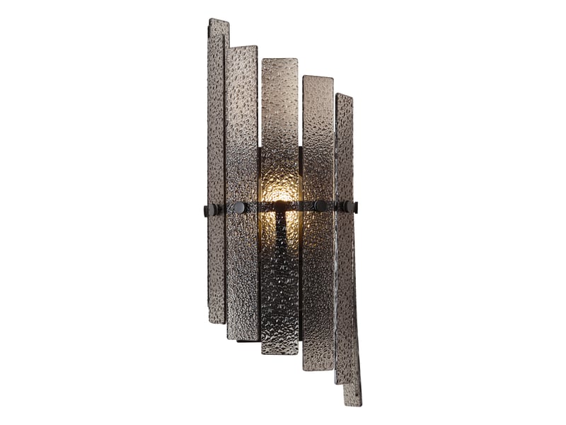  Design wandlamp zwart met smoke glas - versailles  - Conforama E